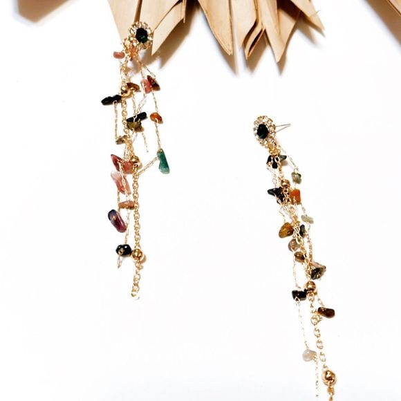 Boho flower statement earrings - Picture 3 of 7